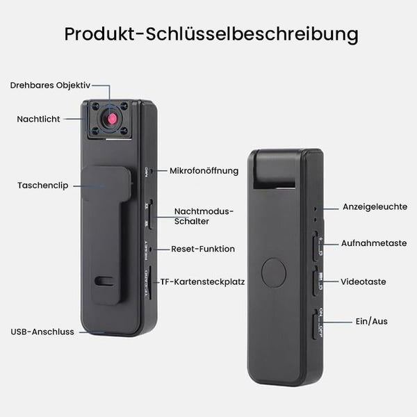 Sakerplus® Körperkamera/Camcorder, kabellos