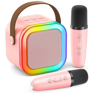 Sakerplus® Mini-Karaoke-Maschine mit 2 drahtlosen Mikrofonen