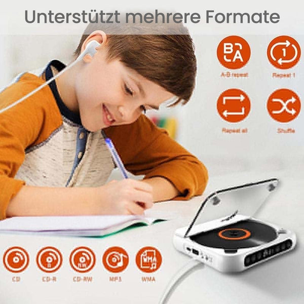 Sakerplus® Tragbarer Bluetooth-CD-Player