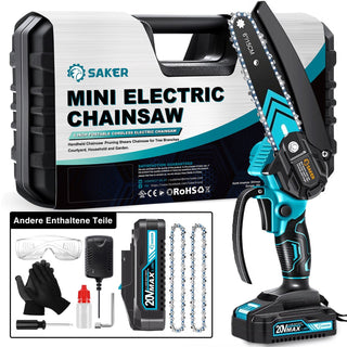 Sakerplus® 4/6 Zoll Mini Kettensäge Akku Einhandsäge