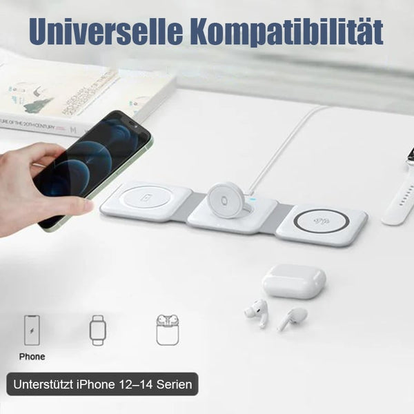 Sakerplus® 3-in-1 faltbares magnetisches Wireless-Ladegerät