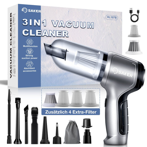 Sakerplus® 3-in-1 Verbesserter Kabelloser Mini-Handstaubsauger