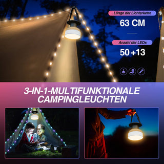 Sakerplus® Multifarbiges Camping Lichtband