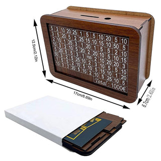 Sakerplus® Sparschwein aus Holz mit Zähler