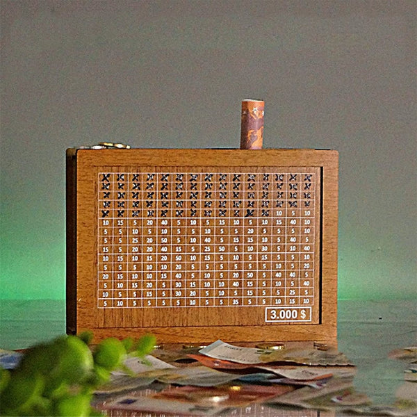 Sakerplus® Sparschwein aus Holz mit Zähler