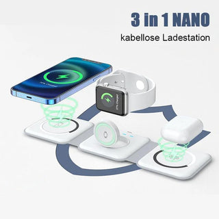 Sakerplus® 3-in-1 faltbares magnetisches Wireless-Ladegerät