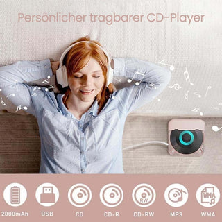Sakerplus® Tragbarer Bluetooth-CD-Player