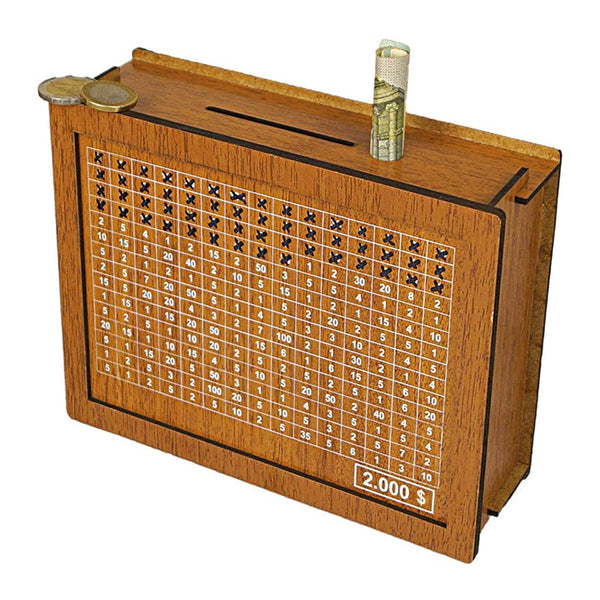 Sakerplus® Sparschwein aus Holz mit Zähler