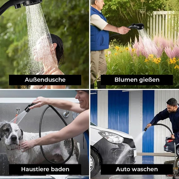 Sakerplus® Tragbare, wiederaufladbare Camping-Duschpumpe